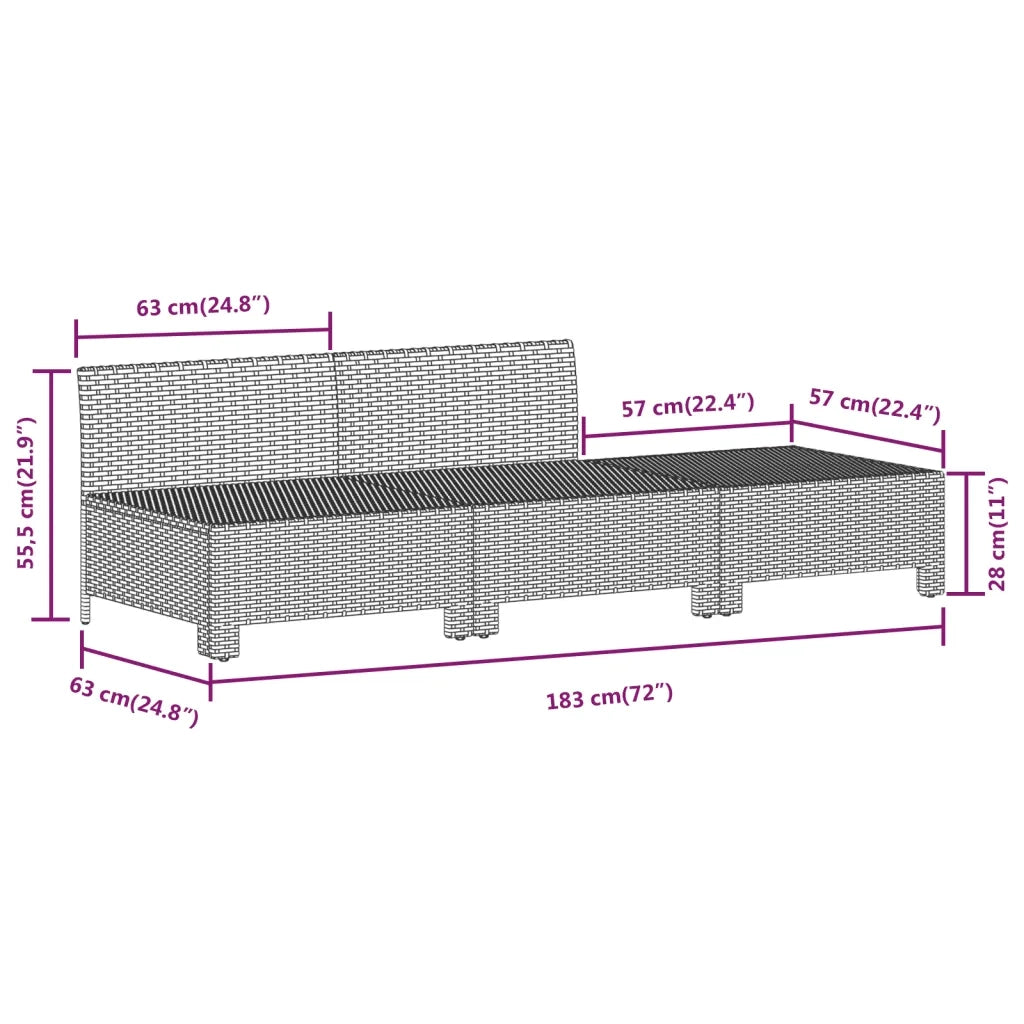Set Divani da Giardino 6 pz con Cuscini in Polyrattan Grigio 3187295