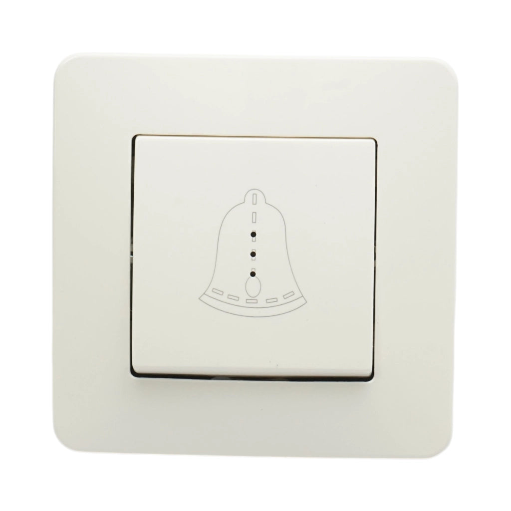 Interruttore campanello LED con reset bianco, da incasso, 220V, 10AX, PC 80x80mm