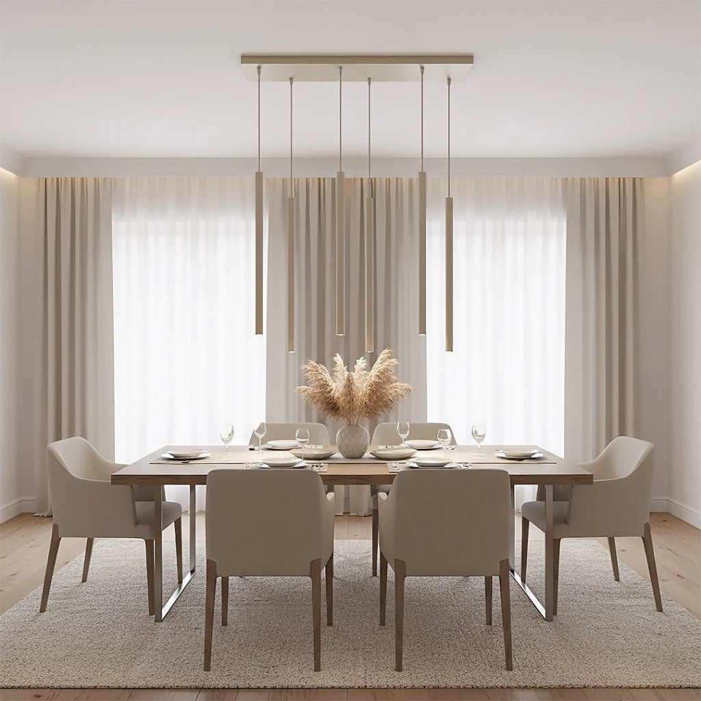 Lampada a sospensione Selter beige metallo 6xG9 Emibig