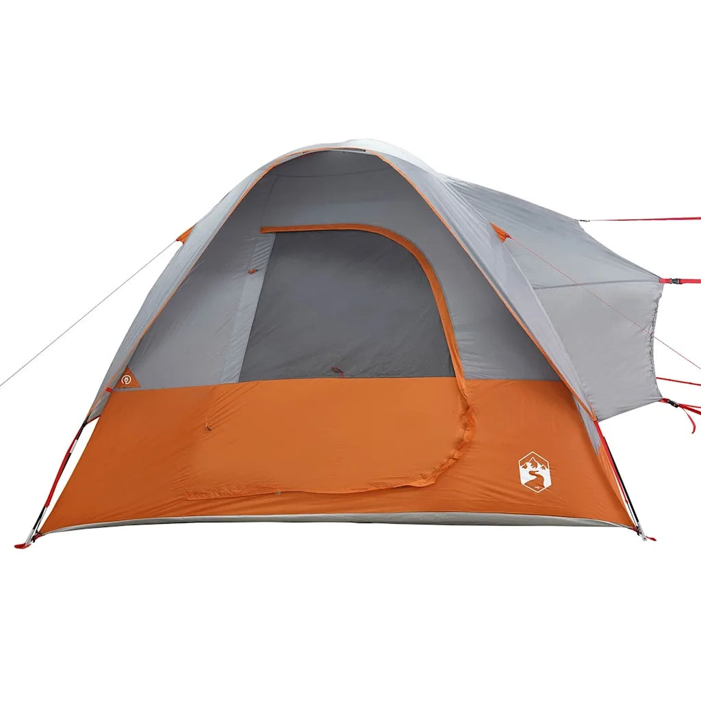 Tenda da Campeggio 4 Persone-Tenda per Escursionismo Grigio e Arancione Impermeabile 389115
