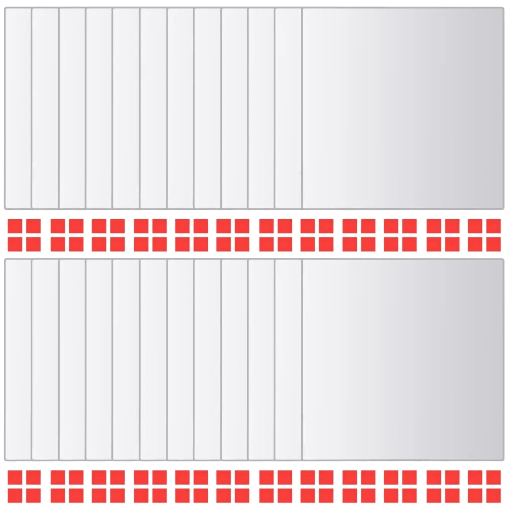 24 Pz Piastrelle a Specchio Quadrate in Vetro 244462