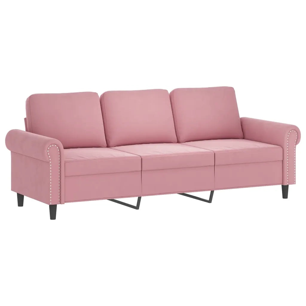Set di Divani 4 pz con Cuscini rosa in Velluto 3202183