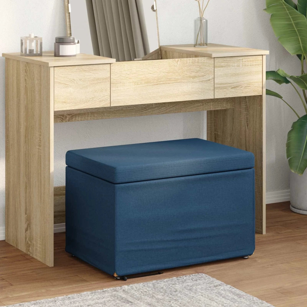 Pouf Blu 61 x 41 x 40 cm Tessuto e Legno Ingegnerizzato 876763