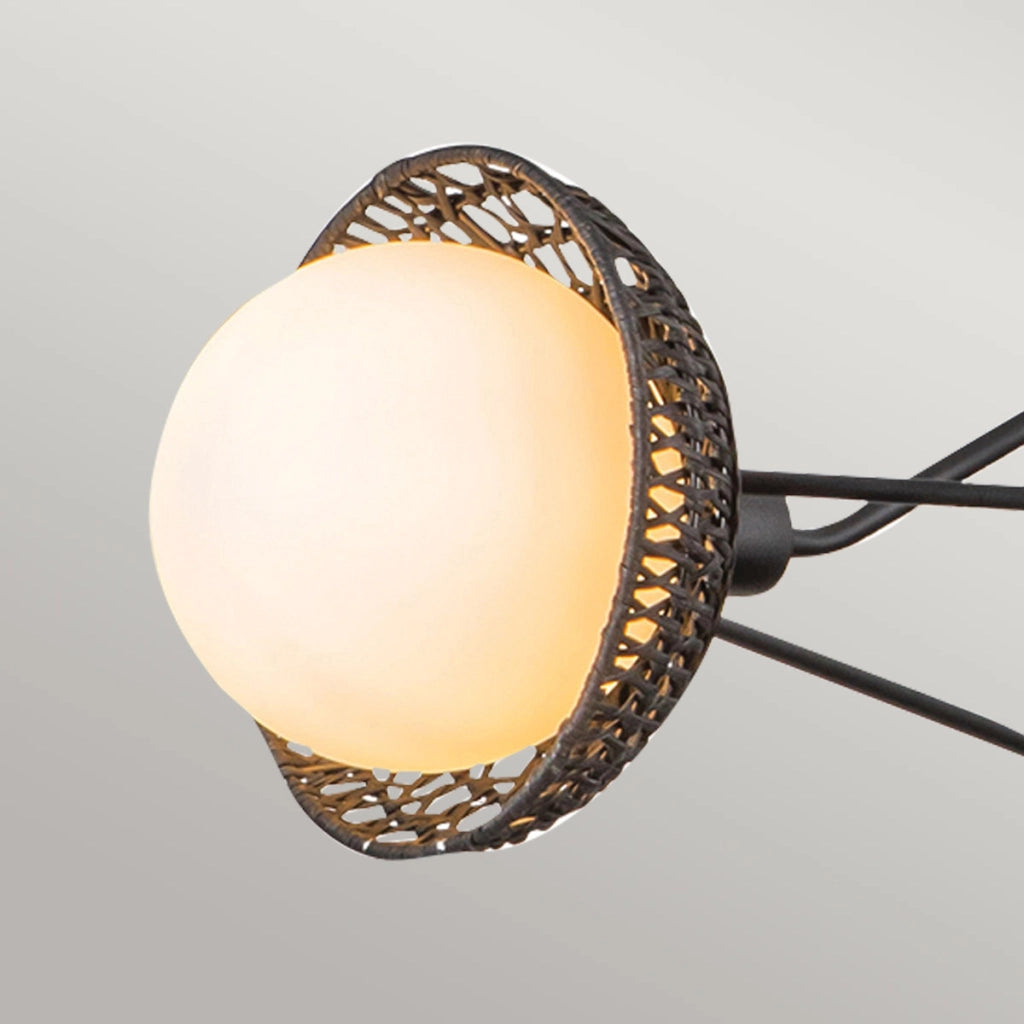 Lampada a sospensione boho Perth Alora Mood nera 3xE14