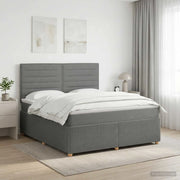 Letto box spring con materasso Grigio Scuro 140 x 190 cm 3454383