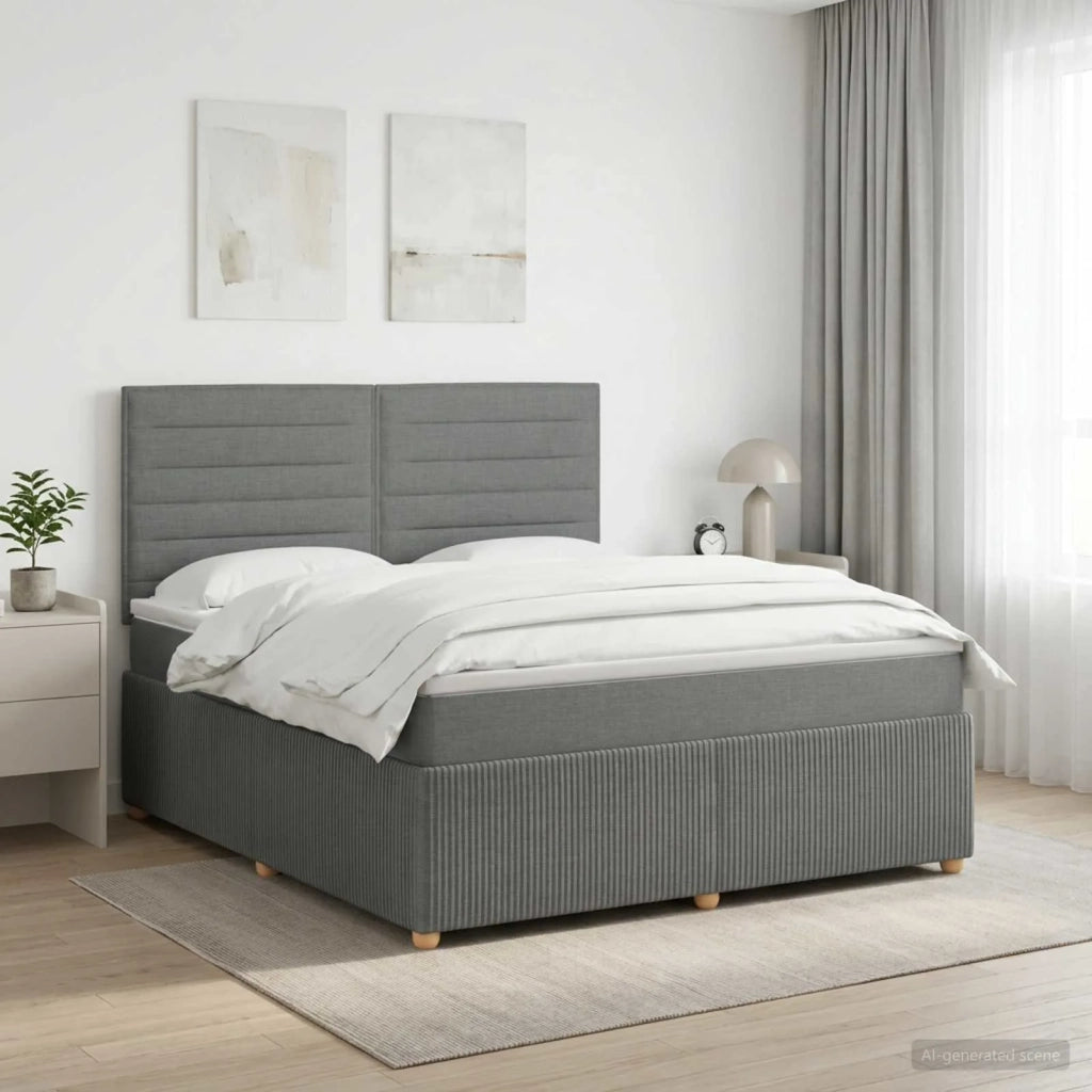 Letto box spring con materasso Grigio Scuro 140 x 190 cm 3454383