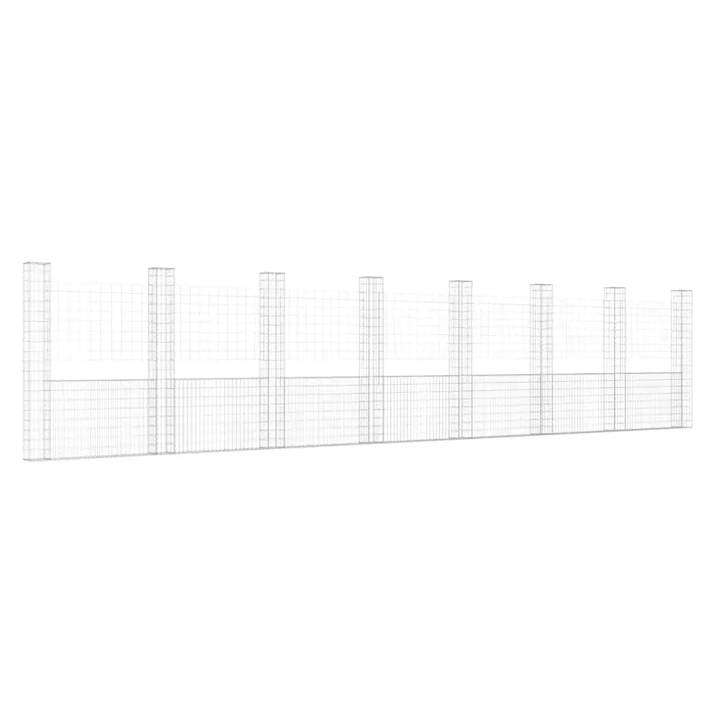 Gabbione a U con 8 Pali in Ferro 860x20x200 cm 151295
