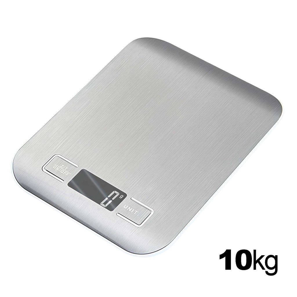 Bilancia da Cucina Digitale con Schermo LCD e Capacità 10 kg Precisione 1g Argento Max excell