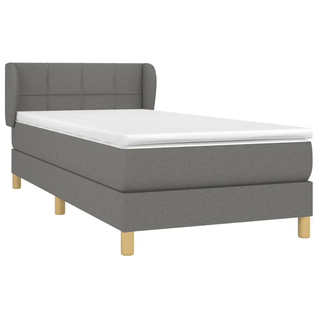 Giroletto a Molle con Materasso-Struttura Letto Grigio Scuro 90x190 cm Tessuto 701405