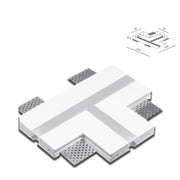 *STOCK* Angolo a "T" per Striscia In Gesso Ceramico ad incasso predisp. LED  90x150x205mm