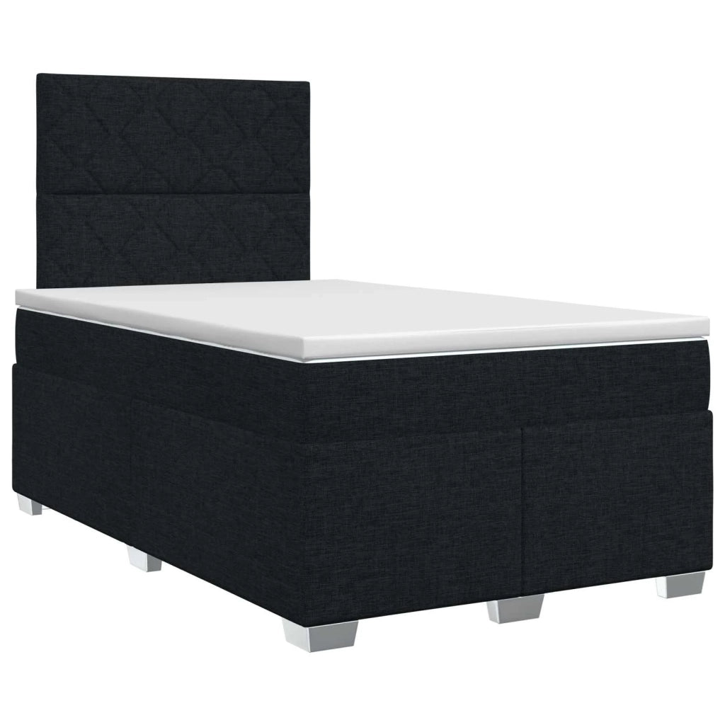 Letto box spring con materasso Nero 120 x 200 cm Tessuto 3453390