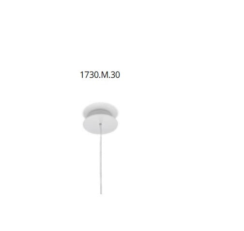 BEBA SOSPENSIONE 1 LUCE ATTACCO G9 VETRO TRASPARENTE D.20CM ROSONE BIANCO
