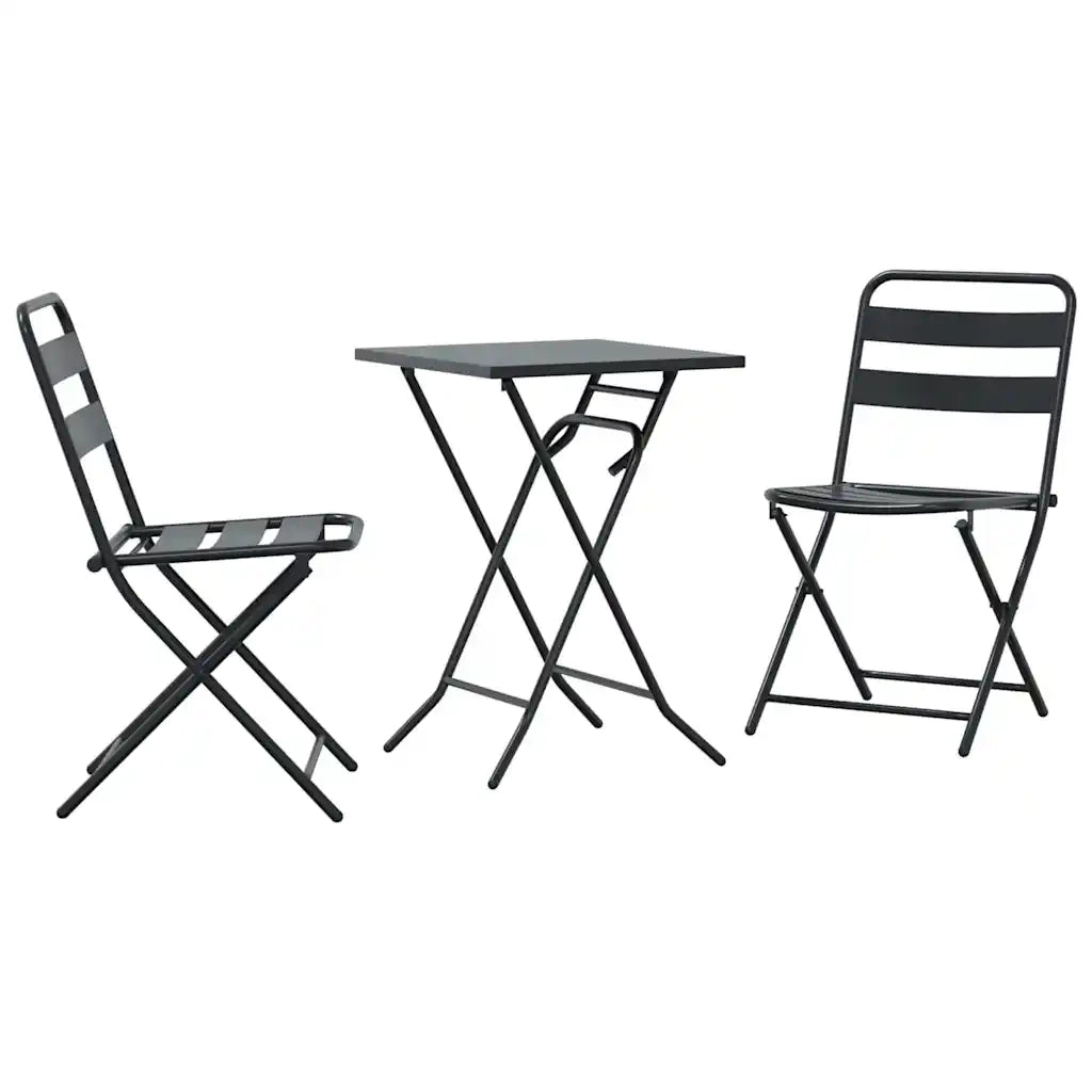 Set Bistro da Giardino 3 pcs Antracite Acciaio 42010318