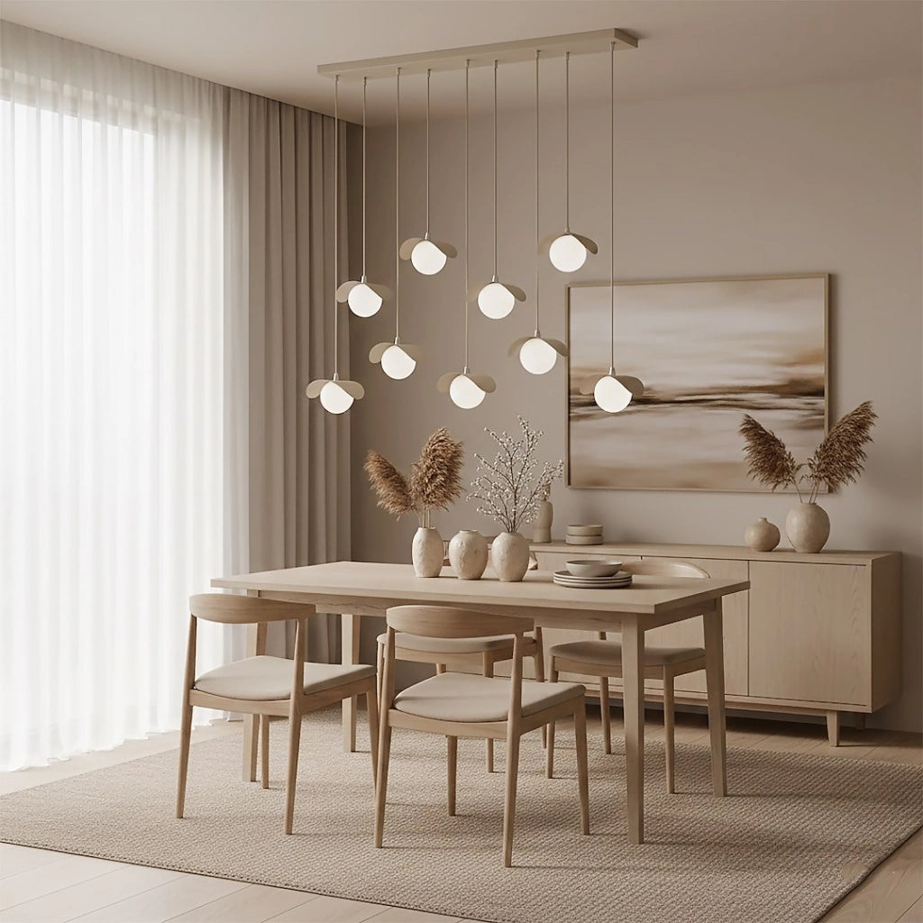 Lampada a sospensione RITUAL beige-bianca 9xG9 Emibig