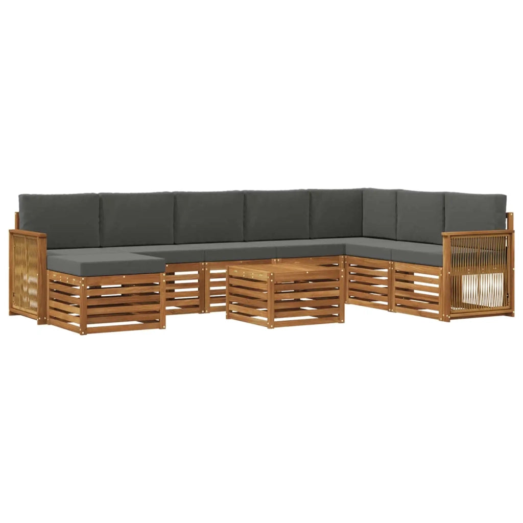 Set di divani da esterno 7 pz Naturale e Antracite 3384748