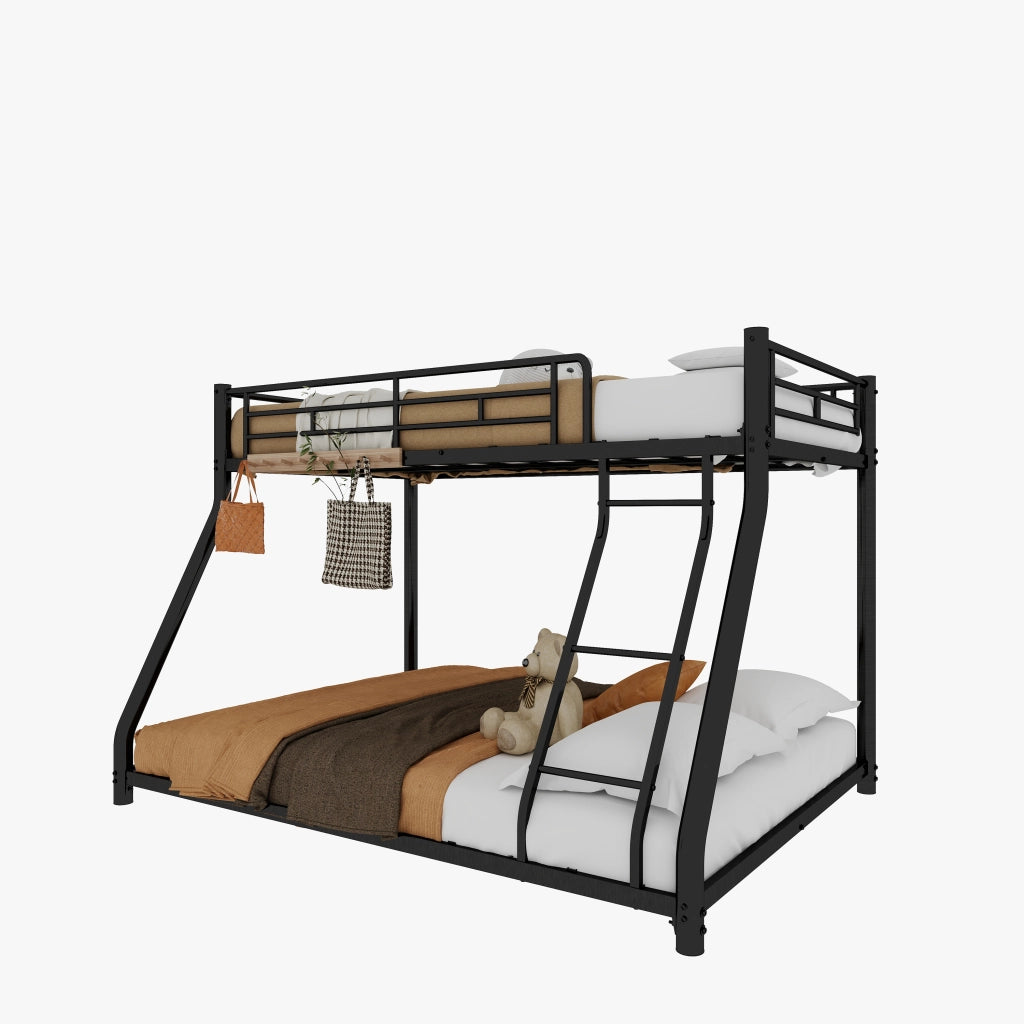 Letto metallico Twin Over Full - Xylo - con scala e parapetti, silenzioso