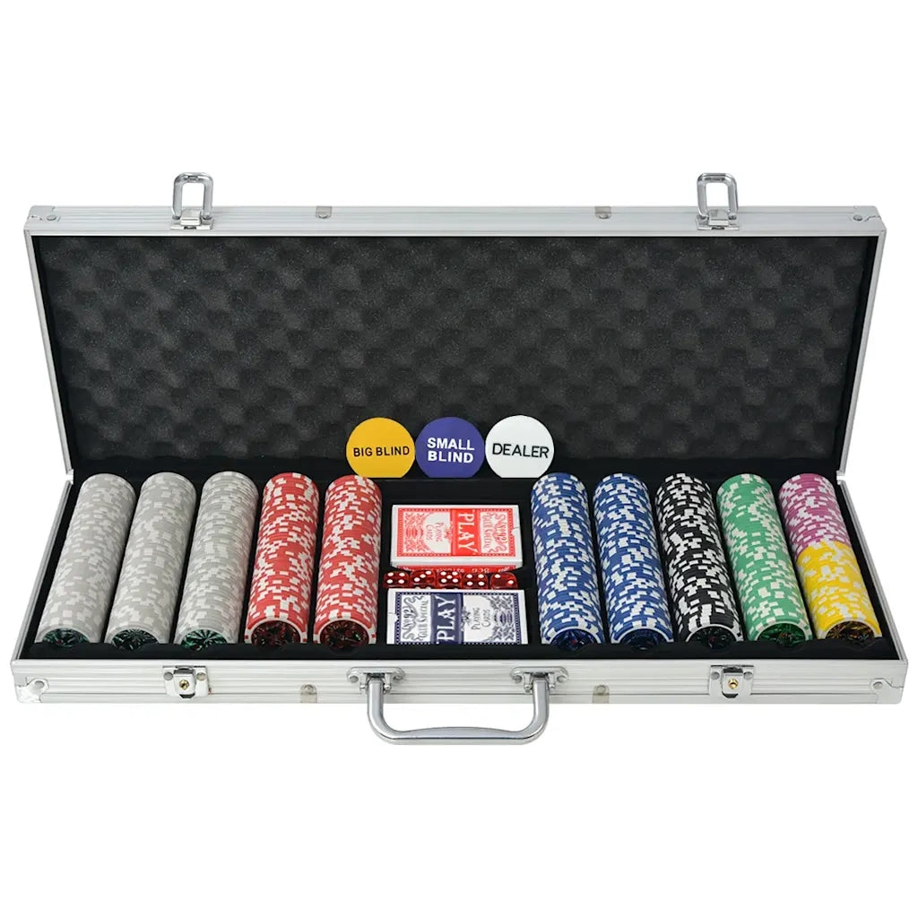 Set da Poker con 500 Chips Laser in Alluminio 80184