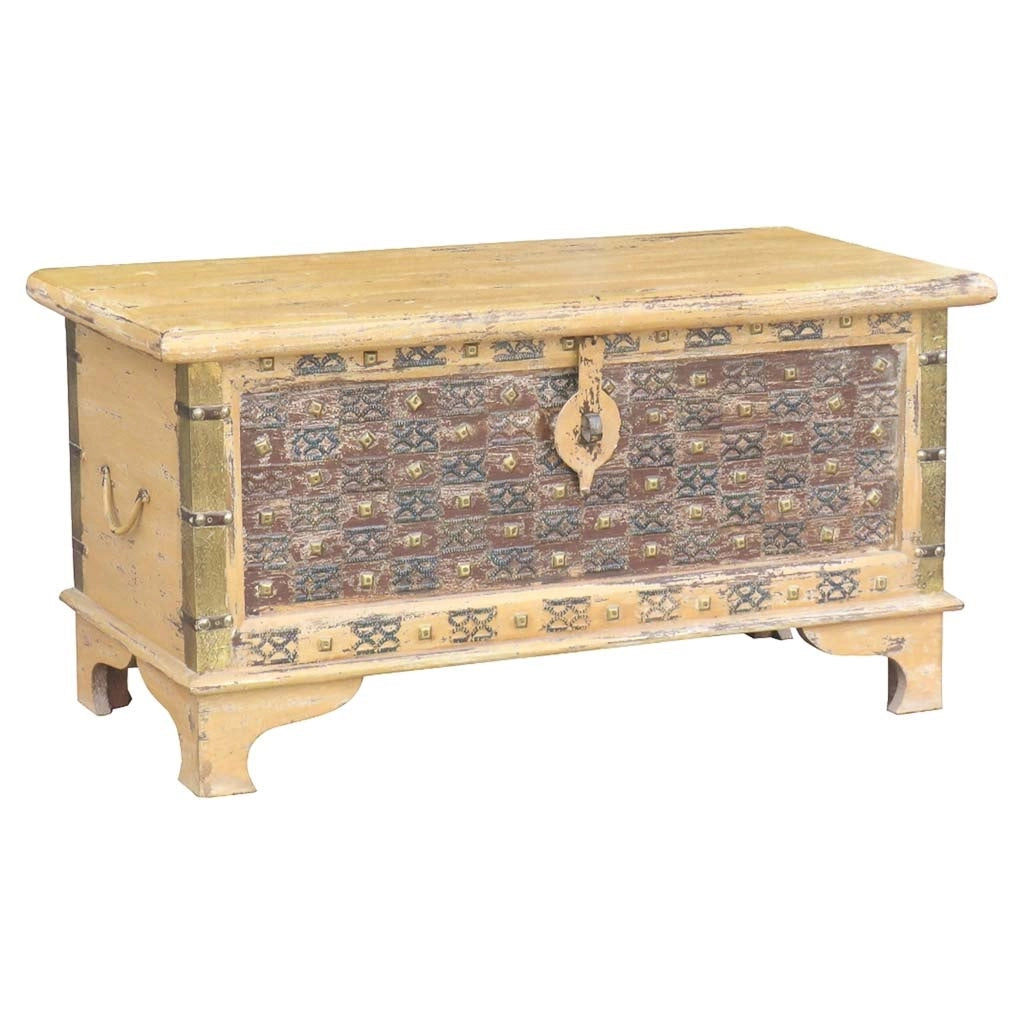 Baule in legno marrone 90x40x45h