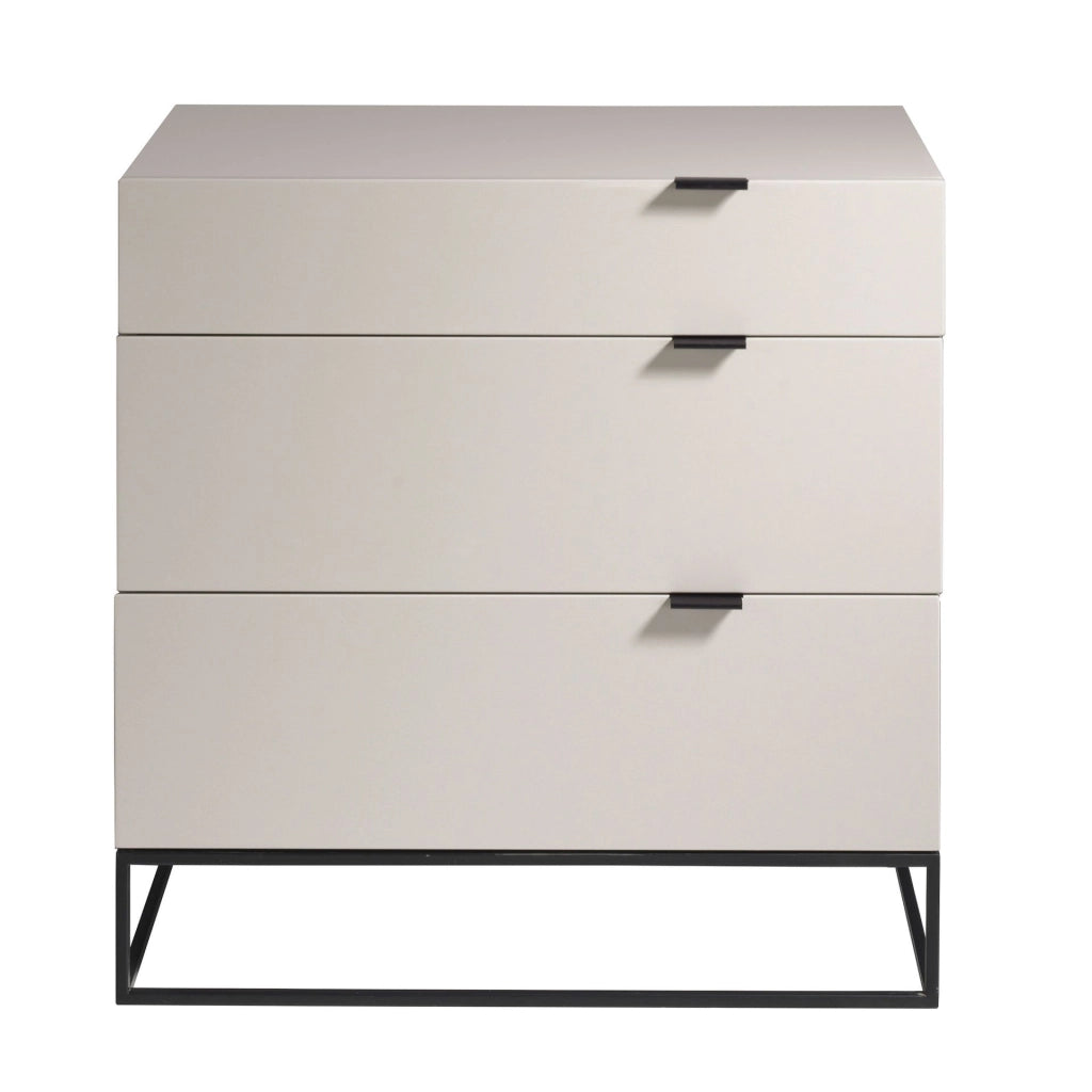 Cassettiera legno grigio e acciaio nero