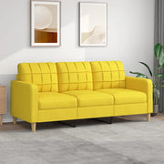 Divano a 3 Posti-Sofa 3 Posti Giallo Chiaro 180 cm in Tessuto 410491