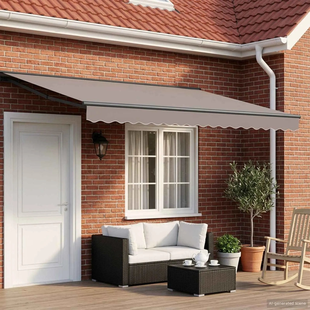 Cornice per Tenda Manuale con LED Antracite 4 × 3 m Alluminio 42024812