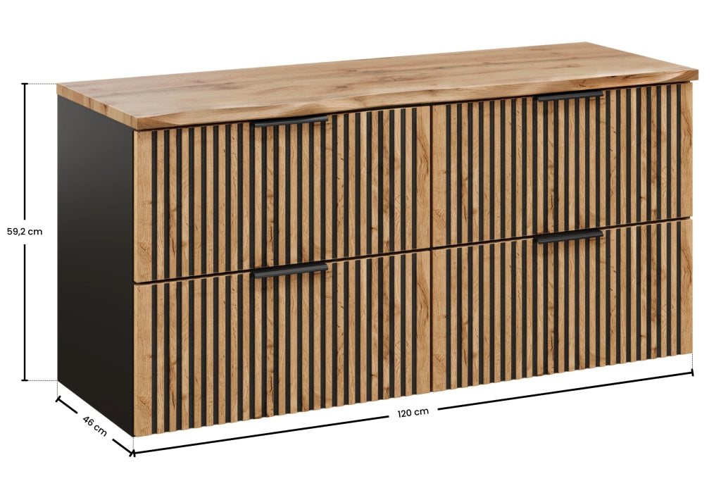 Set mobili bagno 120 cm con piano Xilo 120 x 1401 x 46 cm