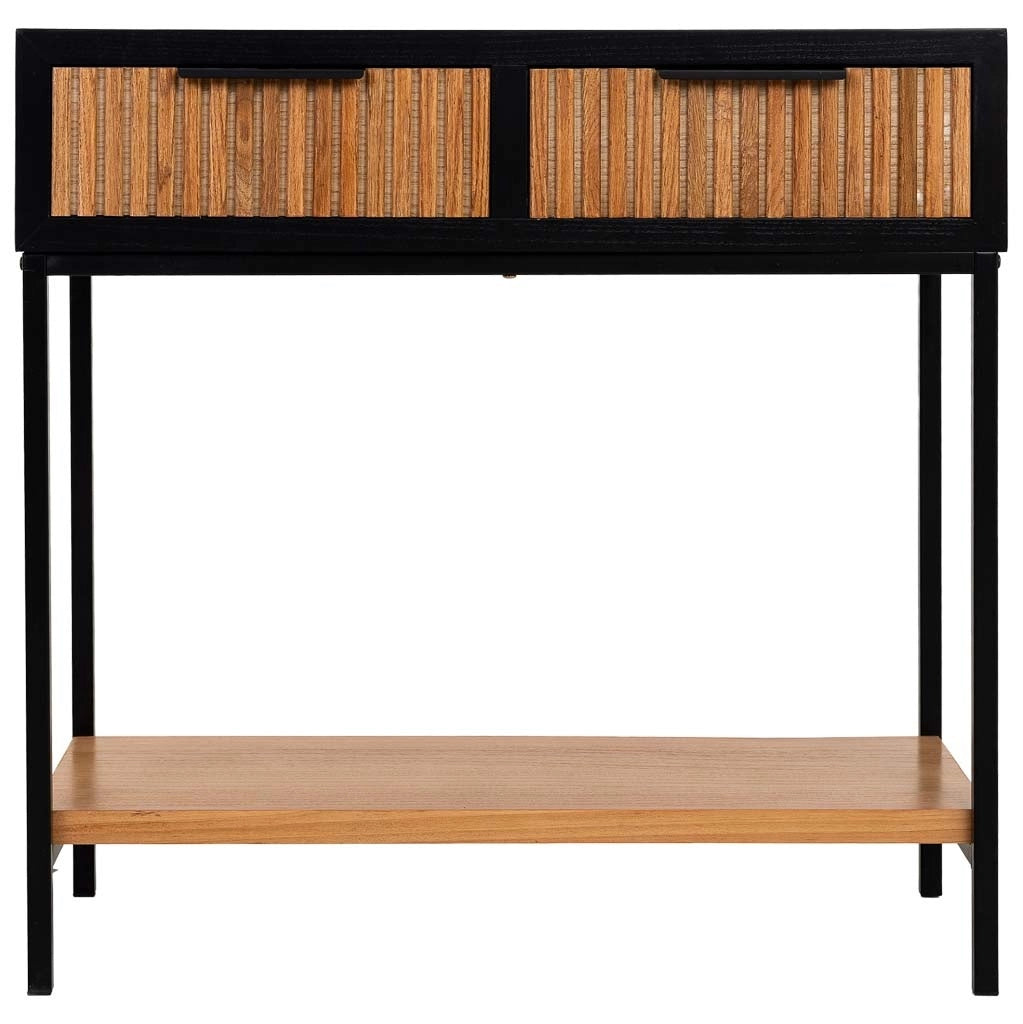 Mobile ingresso con 2 cassetti, legno e metallo, 80x42x79h cm