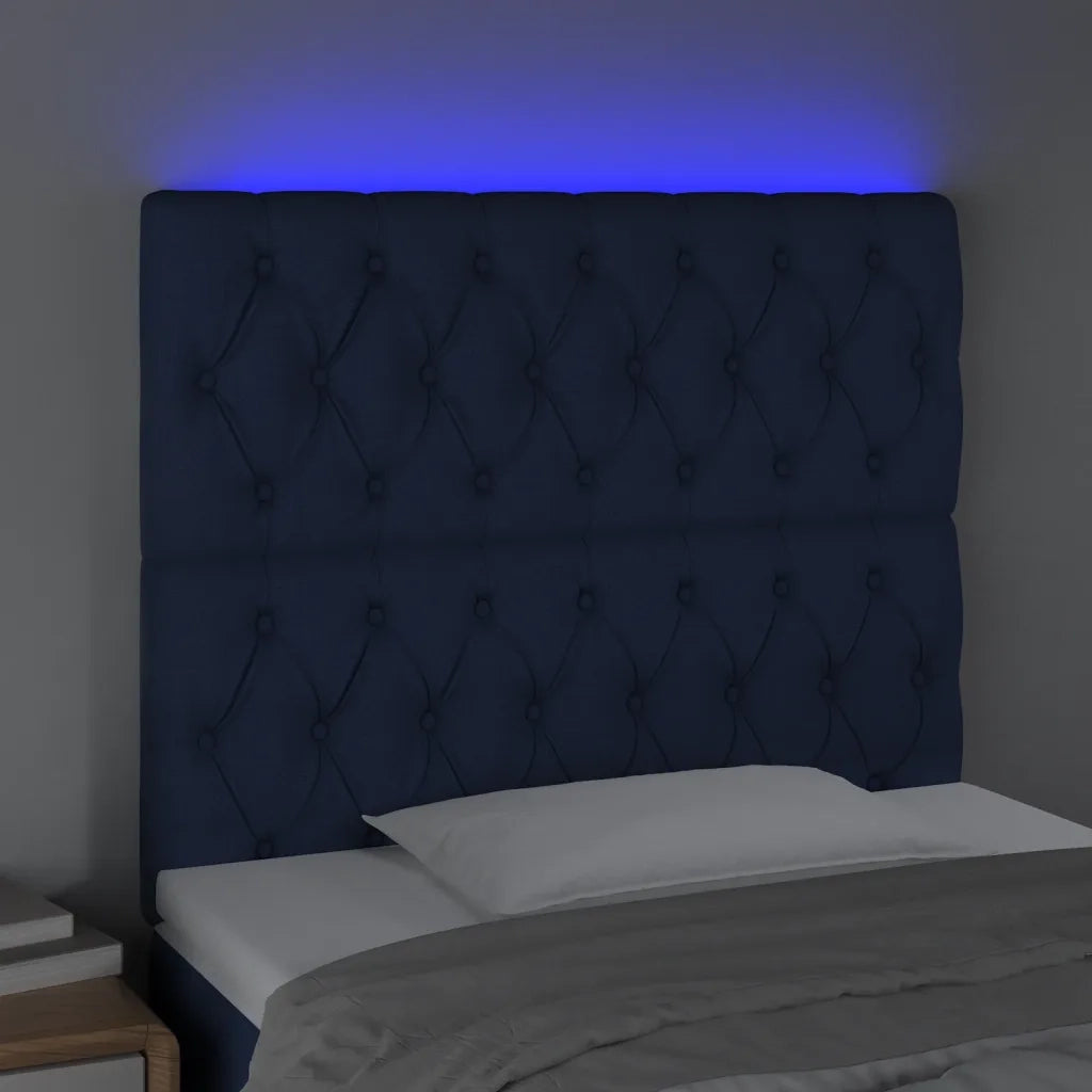 Testiera a LED-Testata con LED Blu 100x7x118/128 cm in Tessuto