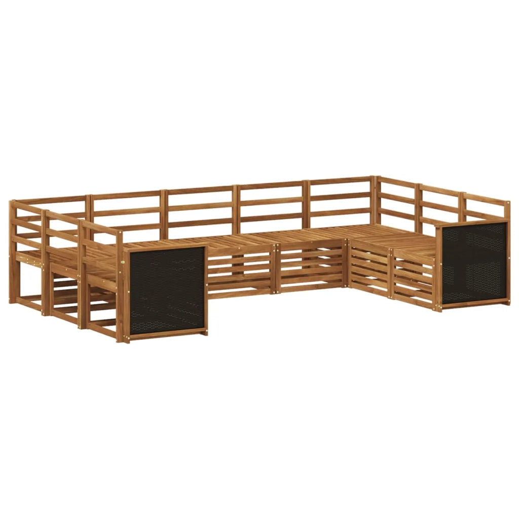 Set di divani da esterno 7 pz Naturale Legno di Acacia Massello 3384820