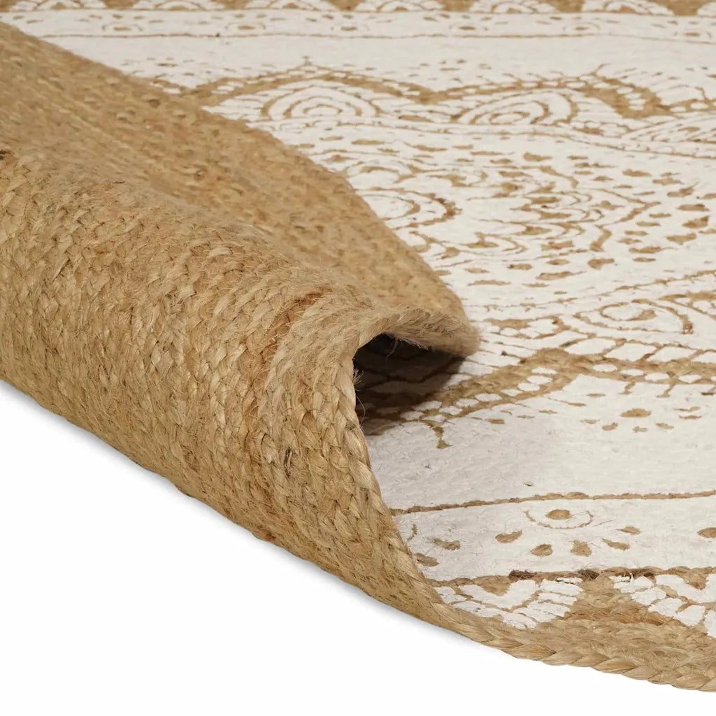 Tappeti per area Naturale con stampa bianca 122 x 183 cm Juta 42010826