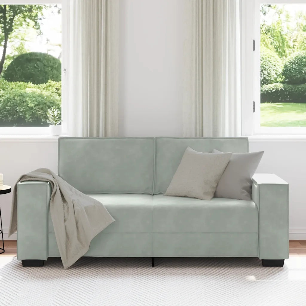 Divano a 2 Posti-Sofa 2 Posti Grigio Chiaro 140 cm in Velluto 543286