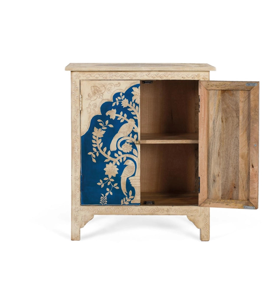 Comò in legno di mango e dipinto a mano