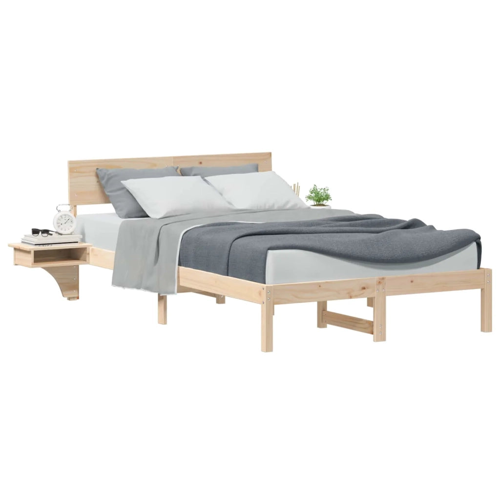 Struttura del letto Marrone 140 x 190 cm Pino massello 873451