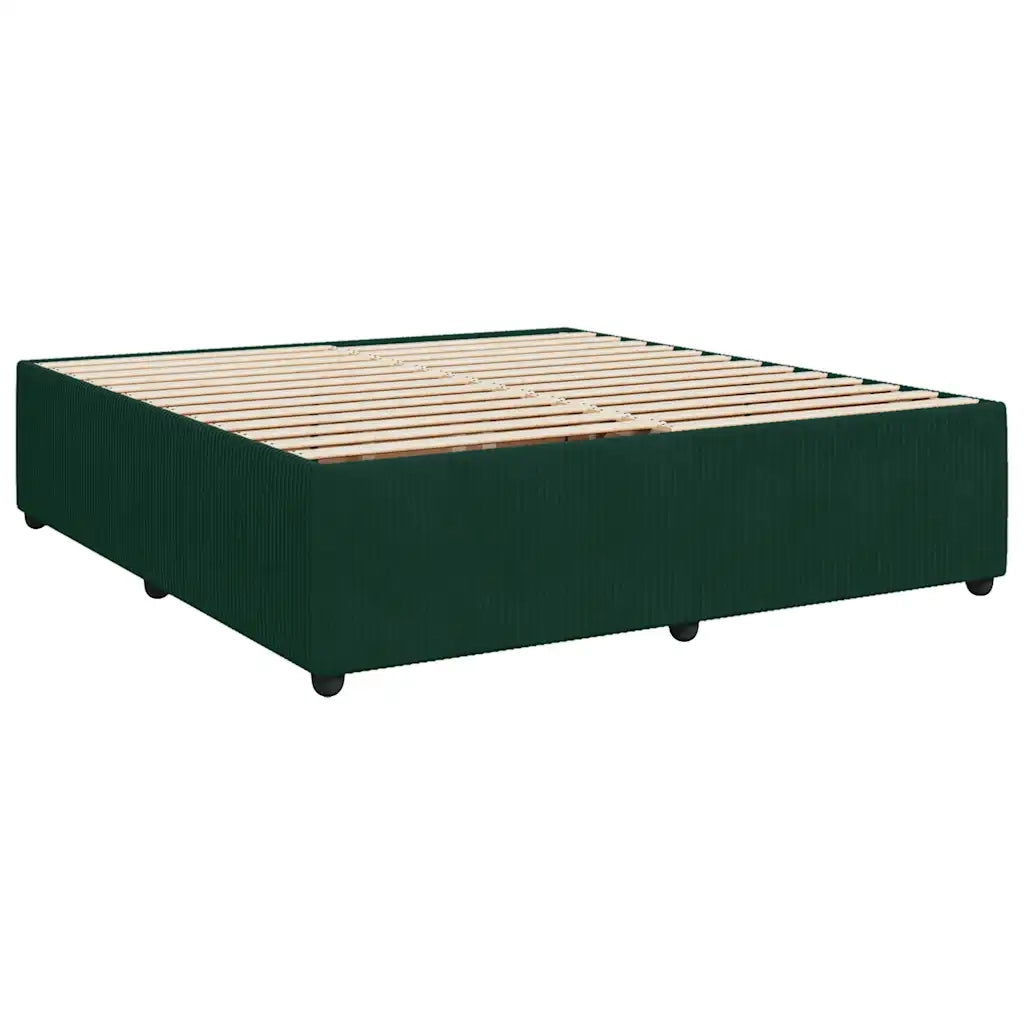 Giroletto a Molle con Materasso Verde Scuro 200x200 cm Velluto