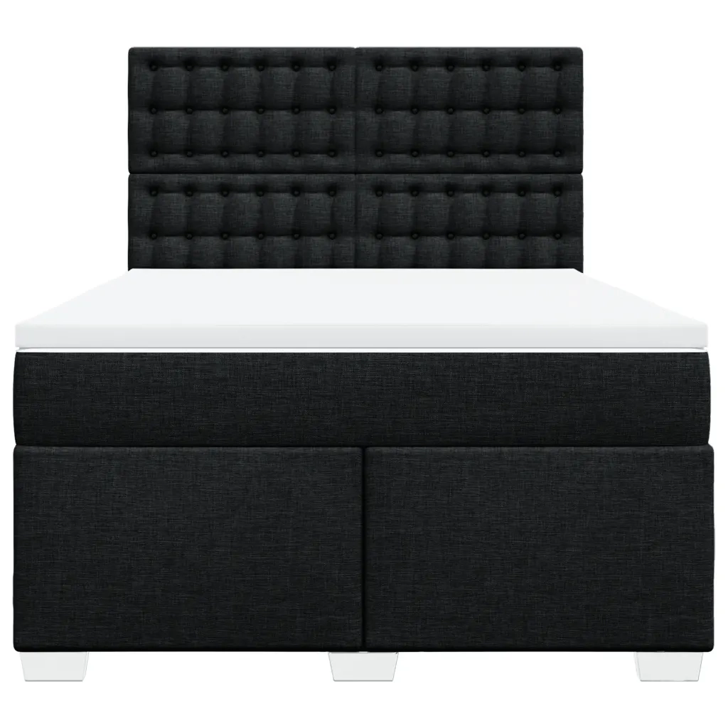Giroletto a Molle con Materasso Nero 160x200 cm in Tessuto 3290555