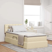 Letto con contenitore e materasso Crema 90 x 200 cm