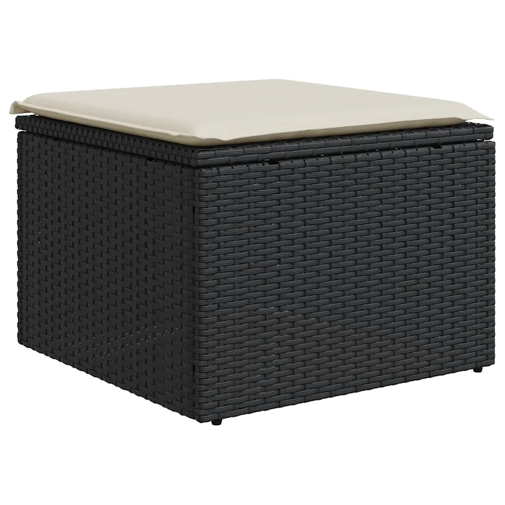 Set Divani da Giardino 9 pz con Cuscini Nero in Polyrattan 3327297