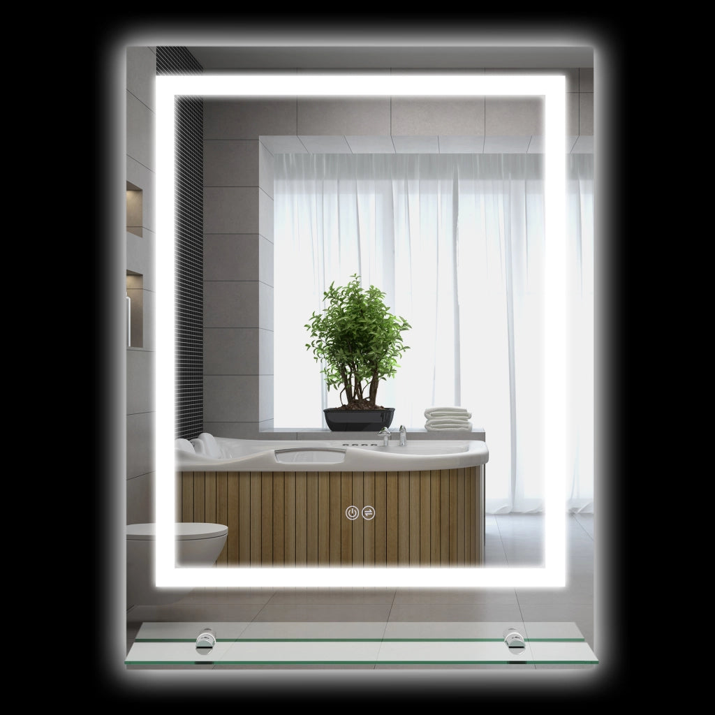 Specchio da bagno rettangolare a LED sospeso ¨C zephmum ¨C 70x50 cm