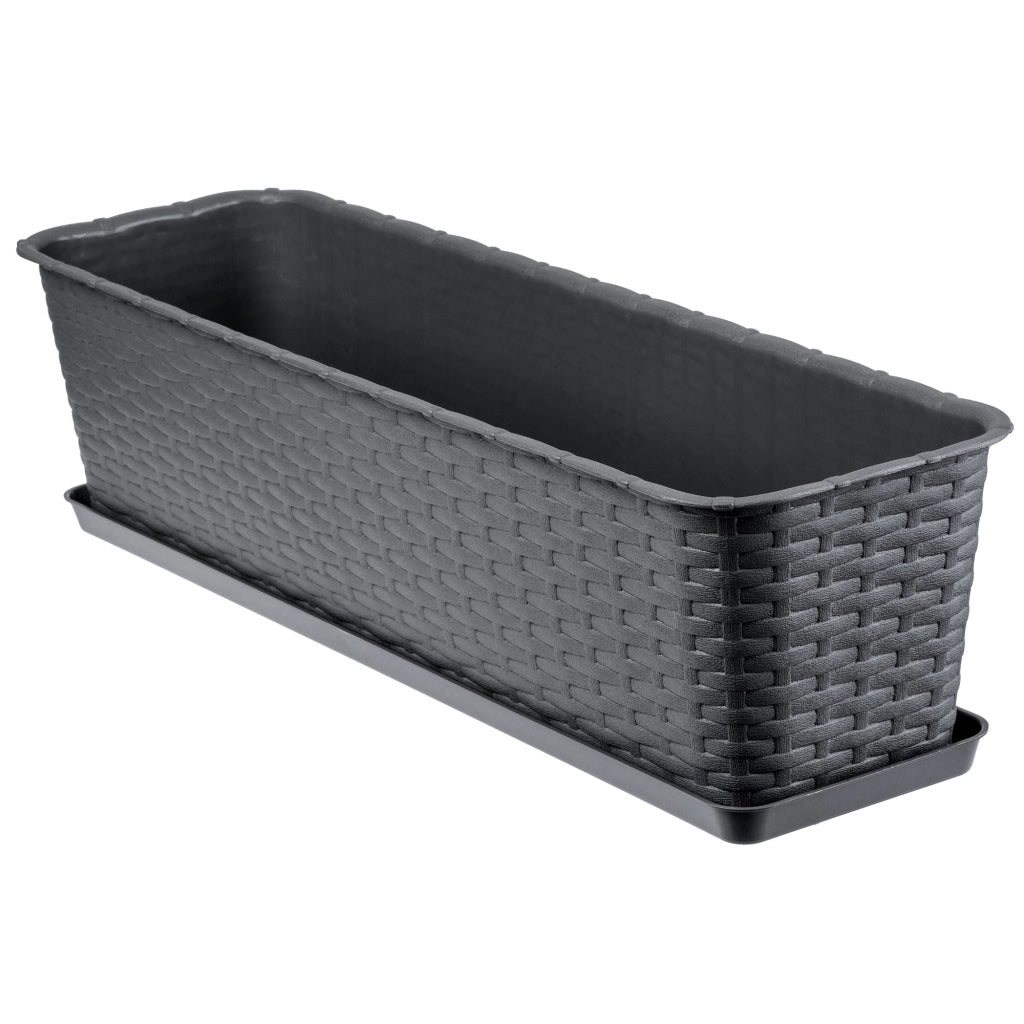 Vaso da fiori KADAX per balcone con supporto, 60 cm, antracite