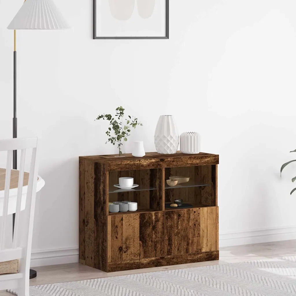 Madia LED Marrone 81 x 37 x 66,5 cm Legno multistrato 863030