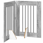 Cancello per cani con supporti 2 pz Grigio Sonoma 60 x 80 cm CFW2579777