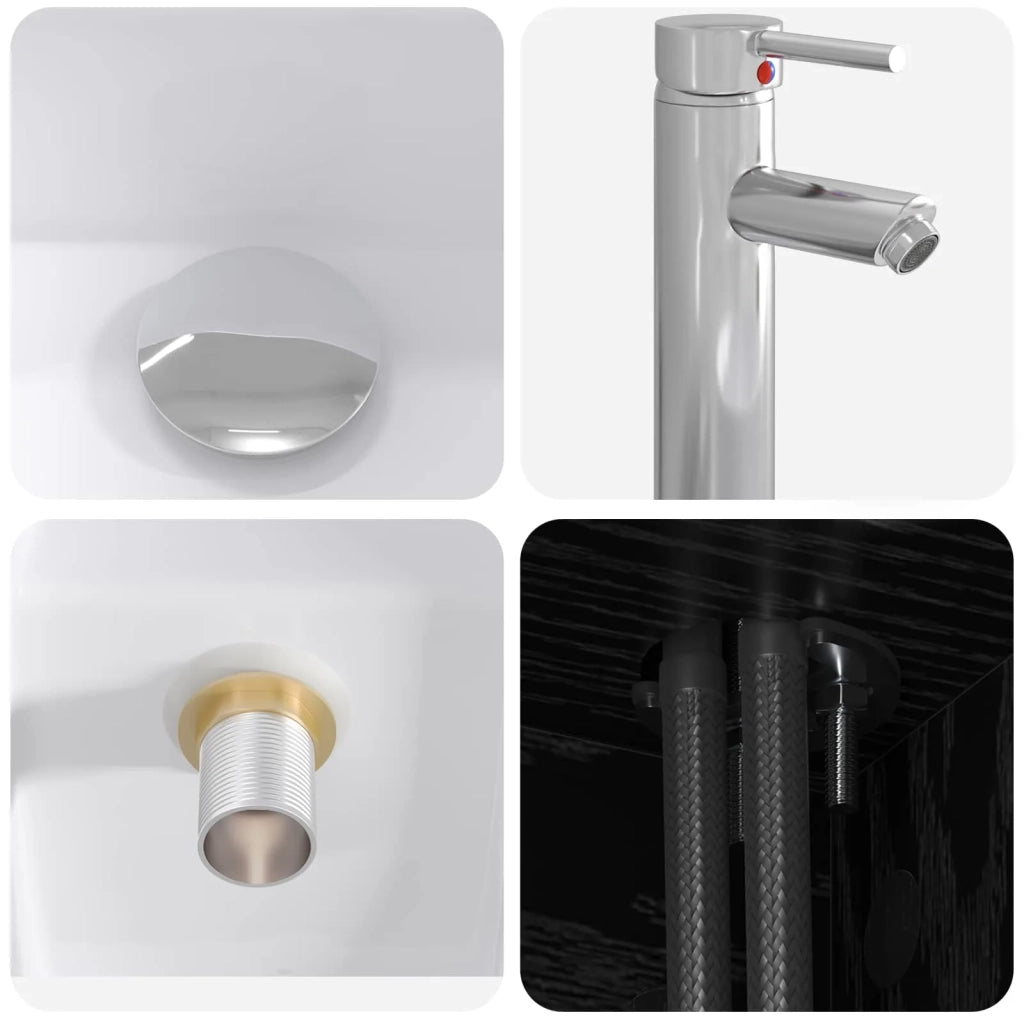 Set di mobili per il bagno 4 pz Rovere Nero 3406864