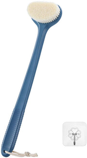 Spazzola per doccia con 43 cm acciaio, antiscivolo, spazzola per corpo con setole medio per esfoliazione morbida, spazzola per la schiena per uomini e donne – blu marino