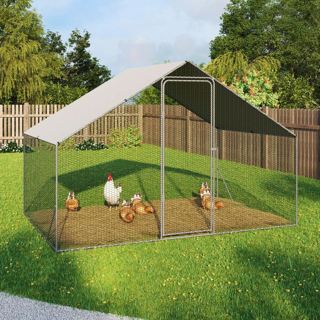 IDMarket - Recinzione per polli di 6 m² con rete metallica in acciaio zincato 3x2 M