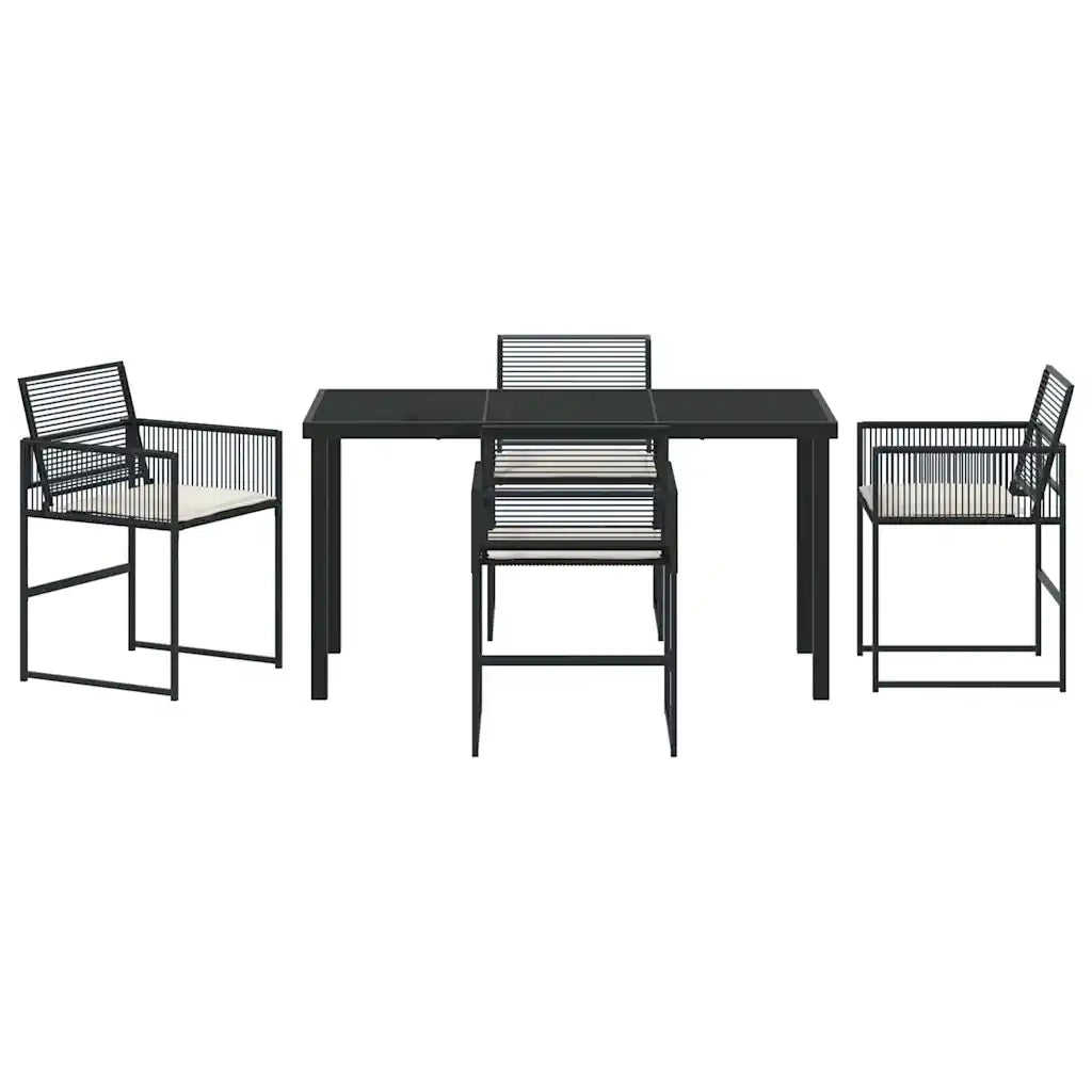 Set da Pranzo per Giardino 5 pcs Nero 3379324