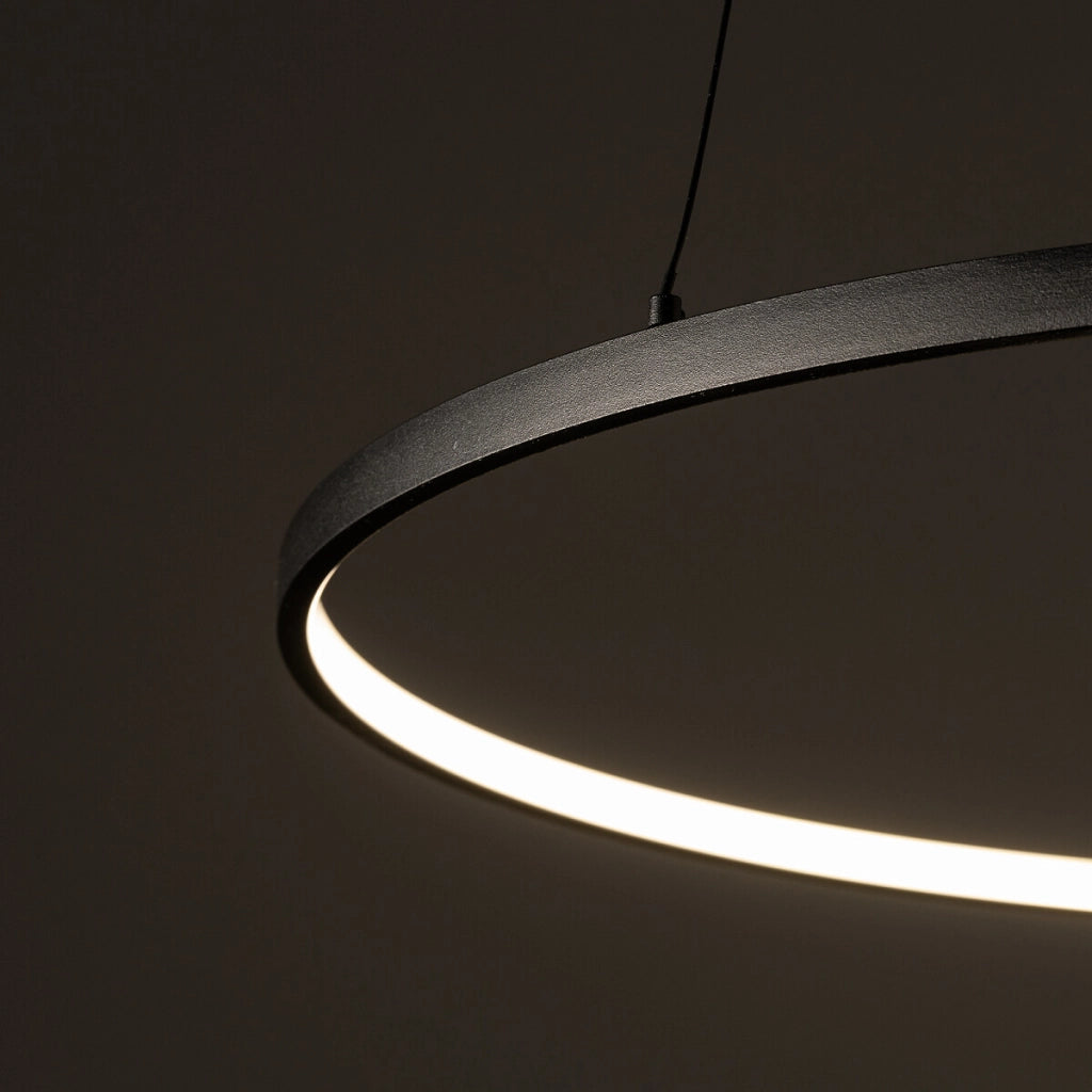 Lampada a sospensione Nowodvorski Circolo M nera LED 3000K