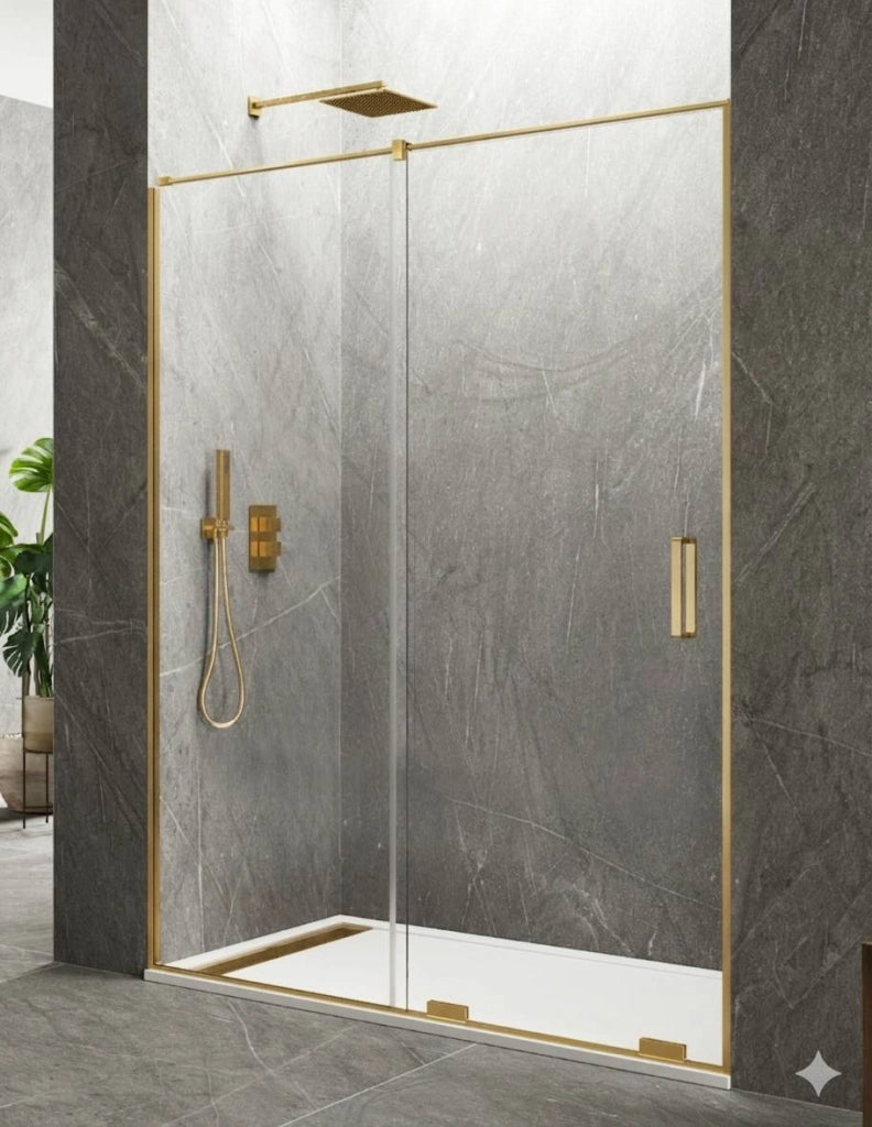Porta doccia scorrevole 1+1 CIRENE (KENNA) 180 cm Profilo Oro Barra Parallela