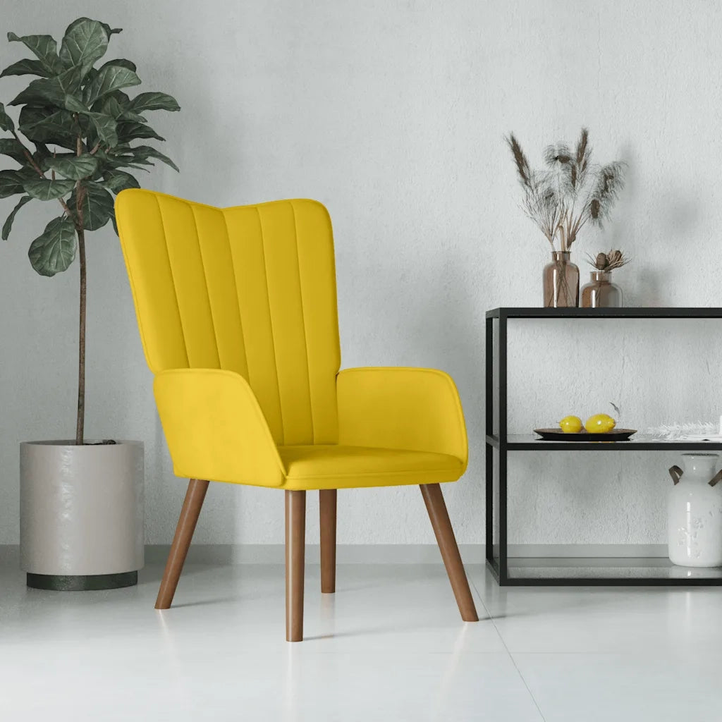 Poltrona Relax | Sedia Relax Giallo Senape in Velluto