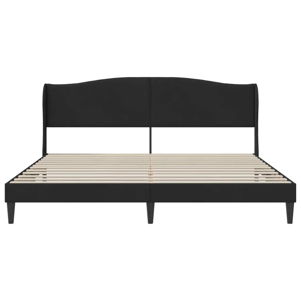 Struttura del letto con testiera-Giroletto Nero 200 x 200 cm Velluto 467329