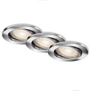 Set 3 faretti Sten da incasso orientabili GU10 Ø 8,6 cm cromo